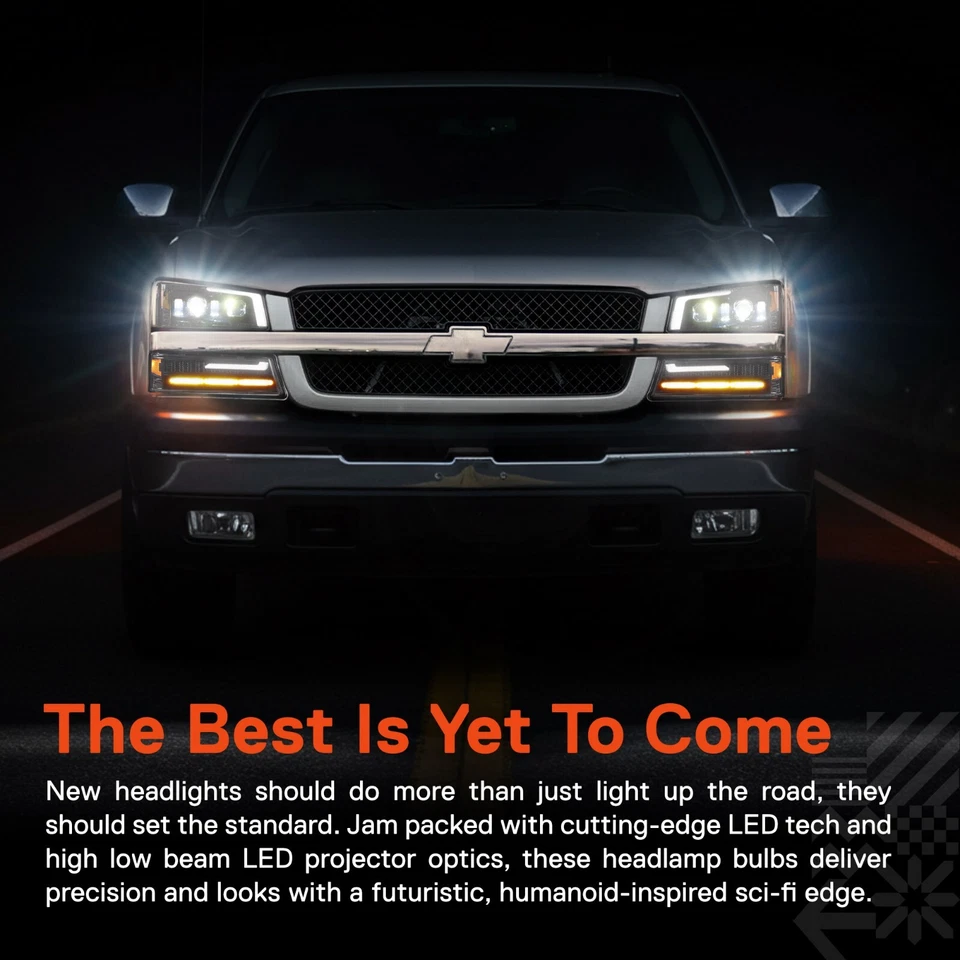 Full LED Projector Headlight for 2003-2006 Chevy Silverado 1500 2500 3500 - Image 3 of 4