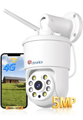 5MP 4G LTE Überwachungskamera Außen, PTZ CCTV Überwachungskamera 2-Wege Audio 
