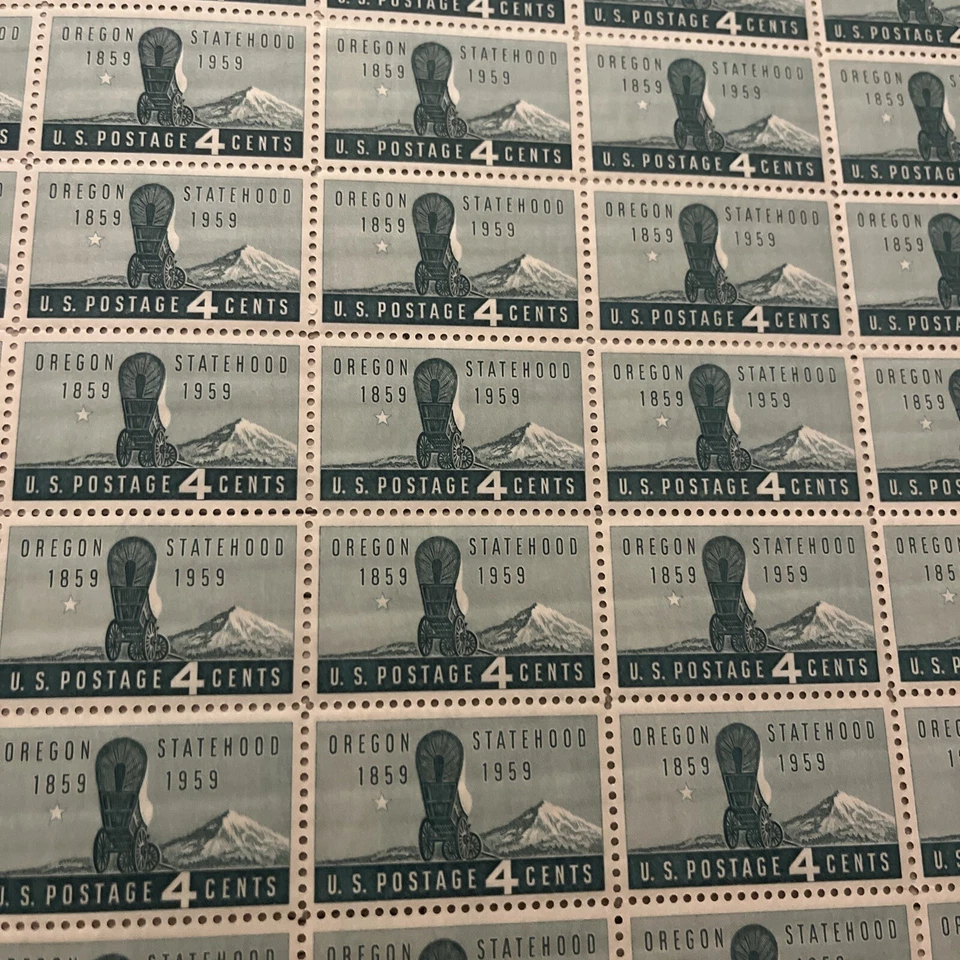 1124 US Mint Sheet, 4 Cent Oregon Statehood 100Th Anniversary, Mint NH - Image 2 of 2