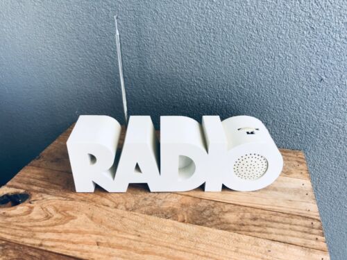 Rare Retro RADIO design white transistor radio “RADIO” AM FM Space age - Bild 3 von 12