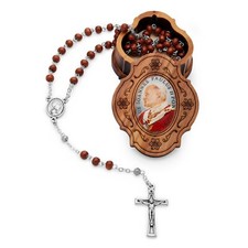 Collana preghiera cattolica perle in legno rosario San Giovanni Paolo II dal ...