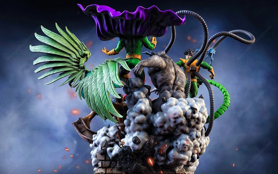 Spider-Man Sinister Six Villains statue figure STL file for 3d printing  - Image 3 of 4