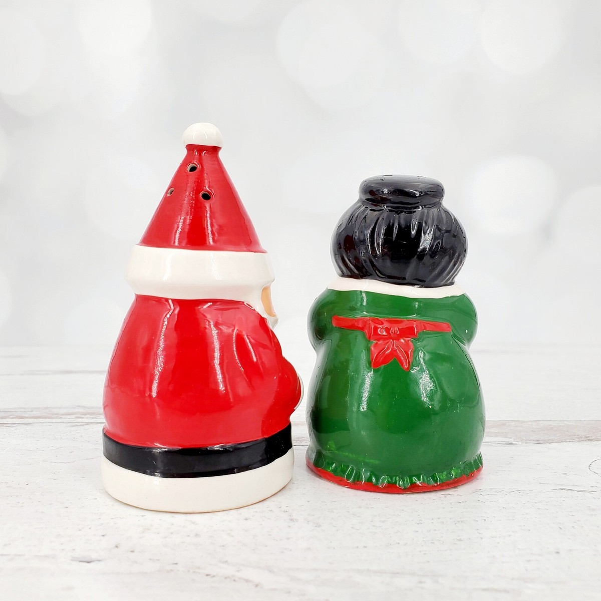 Vintage Josef Original Mr & Mrs Santa Claus Ceramic Salt & Pepper