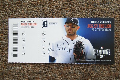 DETROIT TIGERS VS LOS ANGELES ANGELS 8/27/2015 FULL TICKET ~ IAN KINSLER