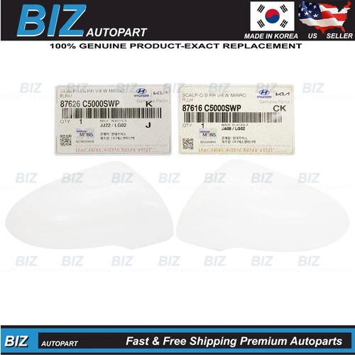 Genuine Side View Mirror Covers WHITE LEFT & RIGHT for 2016-2020 Kia Sorento
