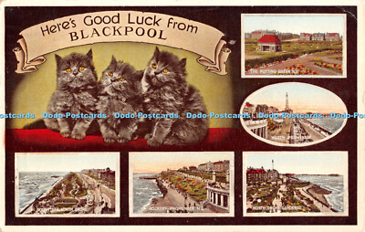 R437264 Hier viel Glück von Blackpool North Promenade raue See Nordküste Tal