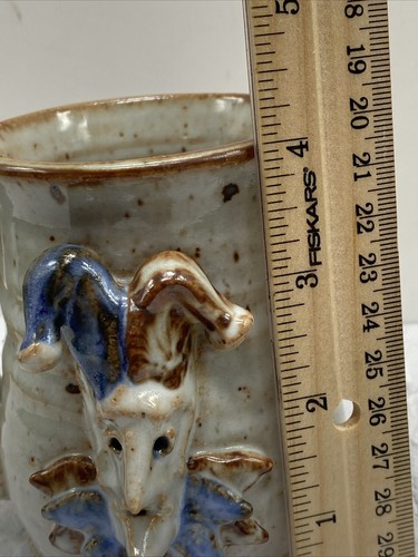 Vtg Jester Renaissance Faire Studio Art Pottery Mug Hand Made Stoneware Signed - Picture 13 of 14