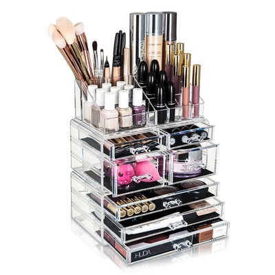 COSMETIC ORGANIZER ACRYL MAKEUP 7 SCHUBLADENHALTER SCHMUCKHÜLLE AUFBEWAHRUNG KLAR 