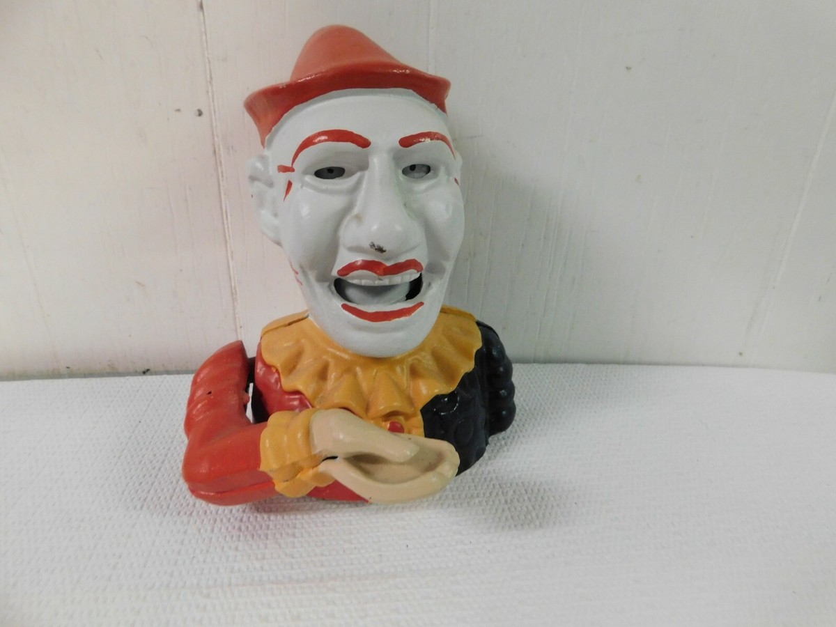 Vintage Cast Iron Mechanical Clown Bank | eBay