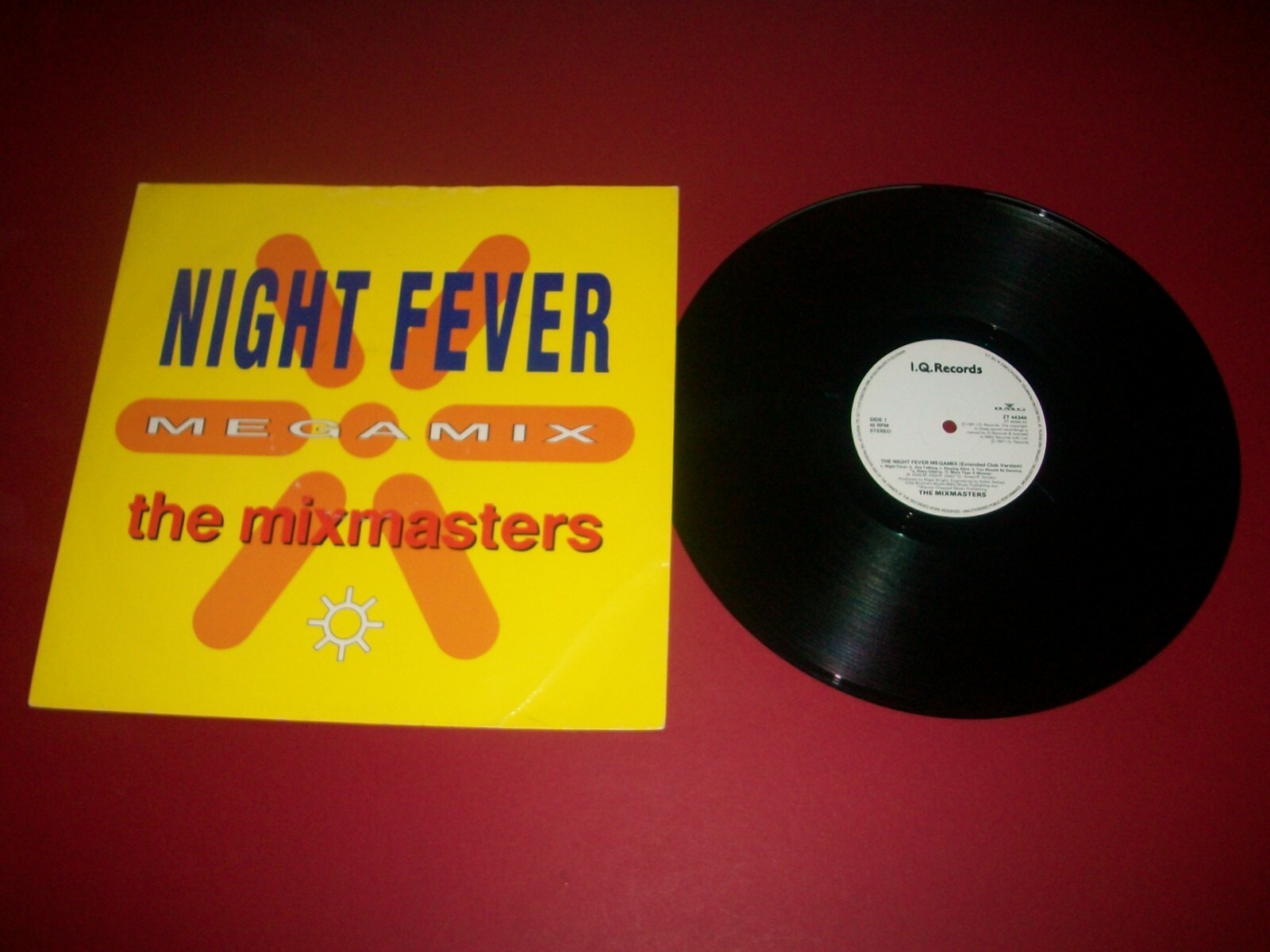 The Mixmasters - Night Fever Megamix - UK 1991 12"" VinylSingle. I.Q. VG+/G