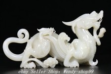 Old Dynasty Natural Hetian Jade Dragon Pixiu  Brave troops Beast Animal Statue