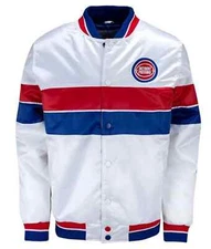 35th Anniversary Detroit Pistons White Jacket with Free Shipping