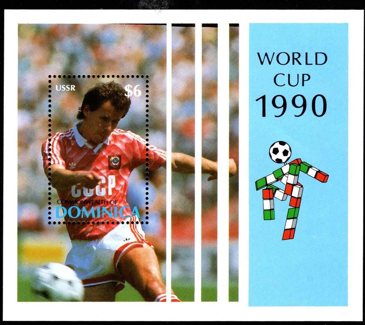 GTSTAMPS, Dominica, Sc #1286, MNH, 1990, S/S, WORLD CUP SOCCER