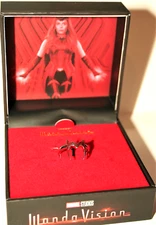 Marvel Wanda Vision Scarlet Witch Mask Sterling Silver Ring New NOS Box .925 sz8
