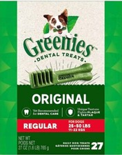 Greenies Original Regular Size 27 count 27 oz Dental Chew Treats for Dogs