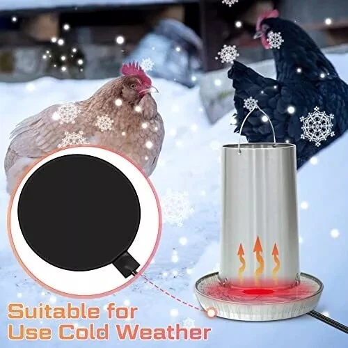 Calentador de agua para pollo de invierno calentador de agua base gallinero Foto 2 de 4