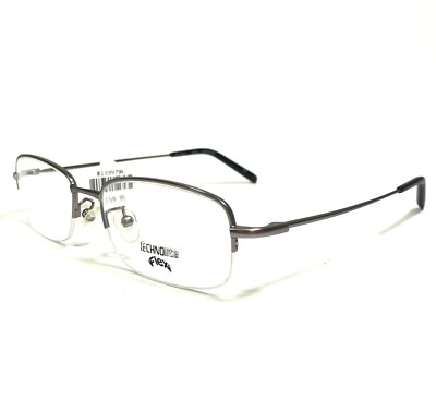 Technolite Flex Eyeglasses Frames TLF8001 GUN Shiny Gray Wire Rim