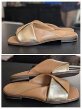 NWOB Vionic Miramar Beige/Gold Slide SZ 9.5 $140