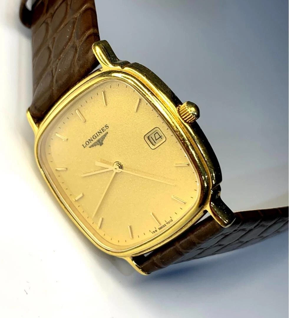 Vintage longines square gold clearance watch