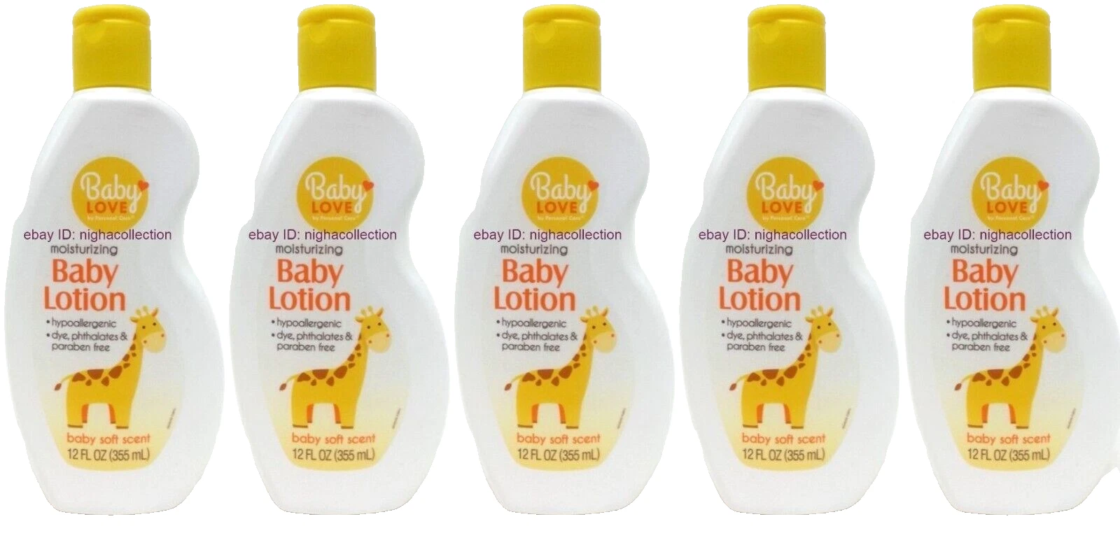 ( Lot 5 Bottles ) P.Care BabyLove Moisturizing Baby Lotion Soft Scent 12 OzEach