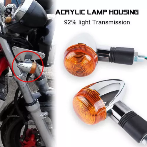 4PCS Turn Signal Lights Blinker Amber For Kawasaki VN Vulcan 500 800 88 900 CT - Picture 5 of 6