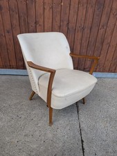 Cocktail Sessel Clubsessel Vintage 50er Easy Chair Mid Century 60er Vinyl weiß