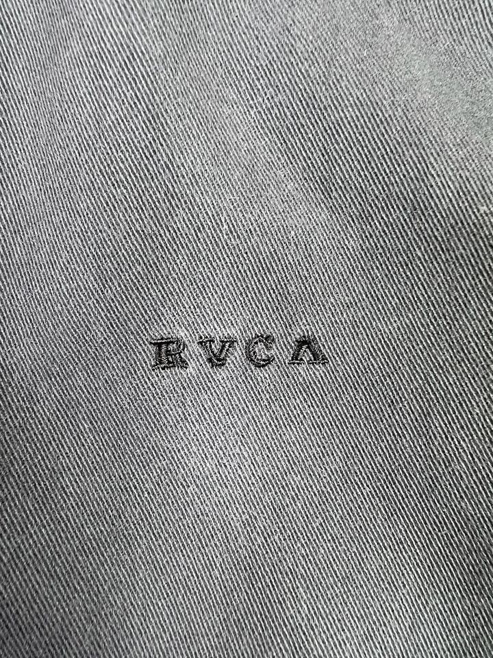 RVCA Jacket Mens Medium Charcoal Gray True Stories Embroidered Chore Workwear - Image 4 of 4