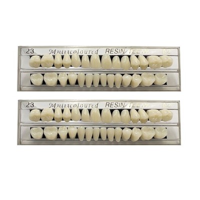 HRASY 56 Pcs 2 Sets False Teeth Upper Lower Denture 23 A2
