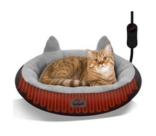 Heated Cat Bed for Small Size Cats, Heated Pet Bed with Timer  Temp Adjustab...