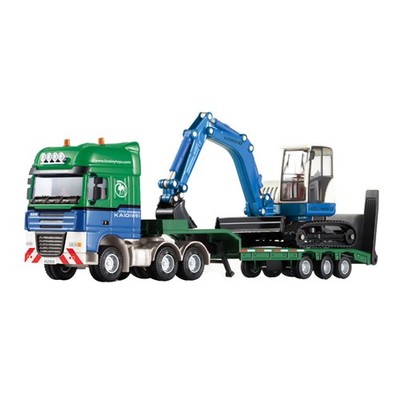 1/50 Pritschenanhänger beladen LKW Bagger Bagger Lader Gabelstapler Modell Spielzeug