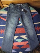 New VGB Vintage Genes Black Jeans Mens 29x31 Slim Fit French Terry Denim Blue