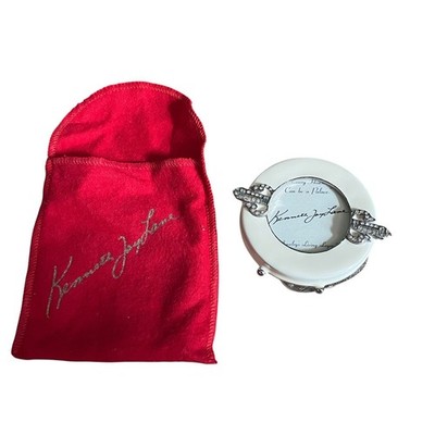 KJL Kenneth Jay Lane Deco Picture Frame Round Mini Cream Silver Table Decor Bag