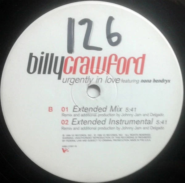 Billy Crawford Featuring Nona Hendryx - Urgently In Love (12", Single) (Very Goo - Image 4 of 4