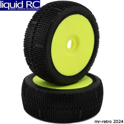 GRP Tires GMY10-N25 Pixel Pre-Mounted 1/8 Buggy Tires (Yellow) (2) (N25 - Super