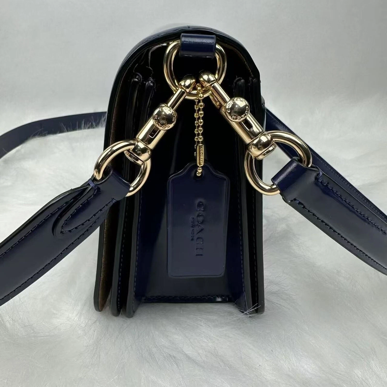 Borsa a tracolla Coach Quinn in pelle novità vera marina CY657 nuova con etichette