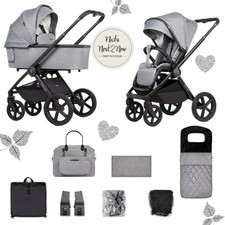 Venicci Tinum Upline Classic Grey 10 Piece Pram Bundle - New Boxed - Birth-22kg