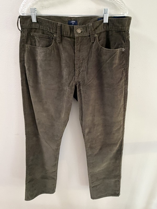 J. Crew Men’s Straight Flex Corduroy Pants 33 X 30 Olive Green New With Tags