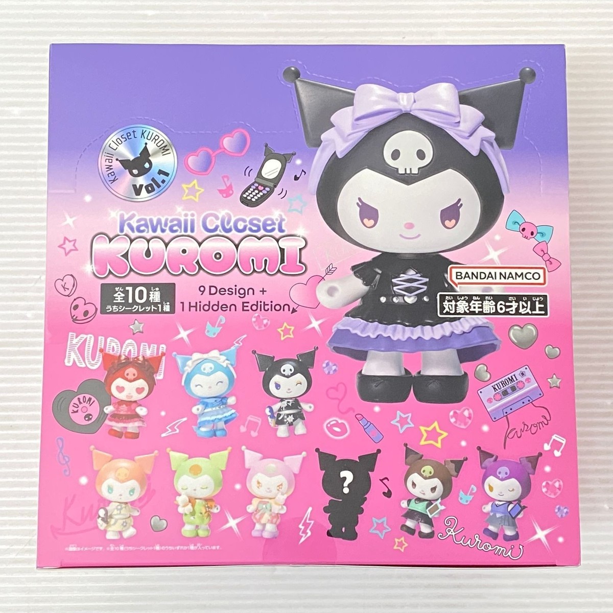 EOF-343 Kuromi フィギュアセット6個入り Kawaii Closet KUROMI vol.1 Assort Box in 9 Pieces Set Doll Figure