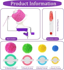 Yarn Ball Winder, Weaving Ball WinderNeedle Craft Yarn Ball Winder,The Helper...
