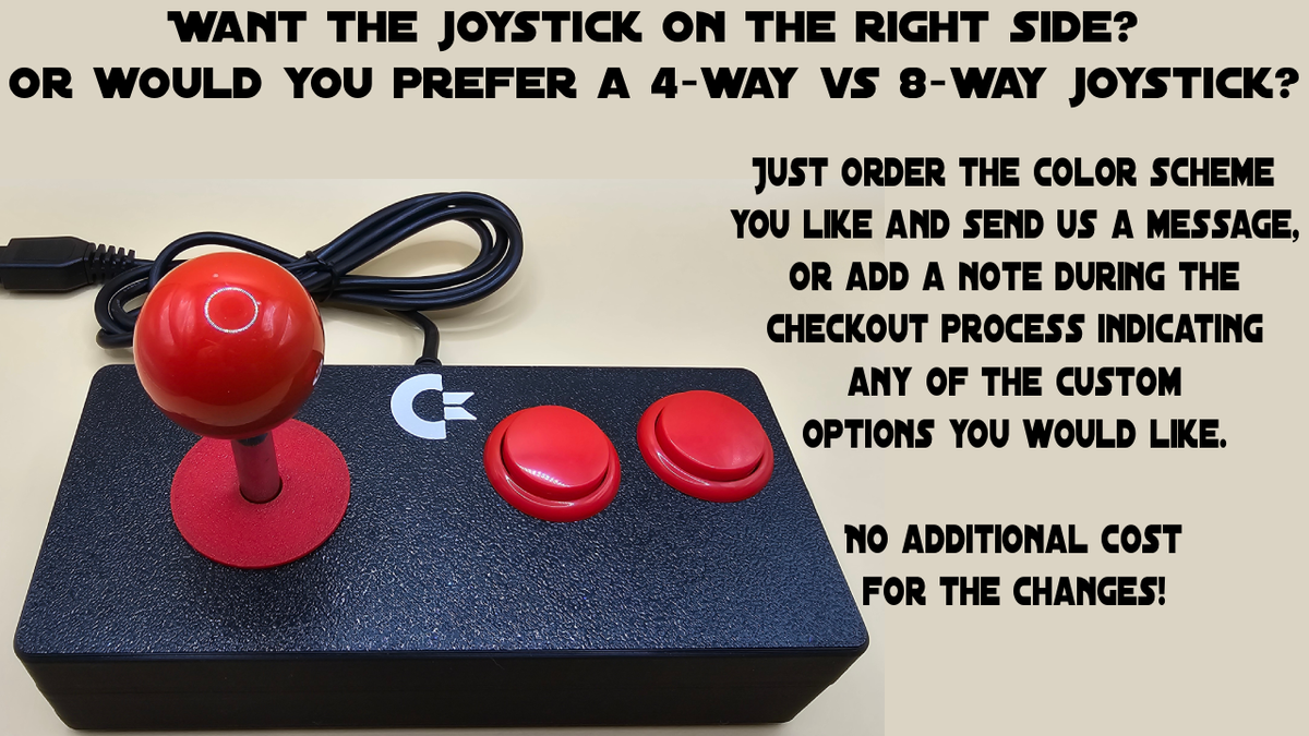 Commodore 64 and Vic-20 Two Button Arcade Style Joystick (Sanwa