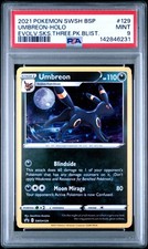 Umbreon Holo 129/203 Evolving Skies Three Pack Blisters Pokemon PSA 9