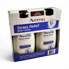Aveeno Stress Relief Body Wash, Lavender Scent 33 fl oz - 2 Pack