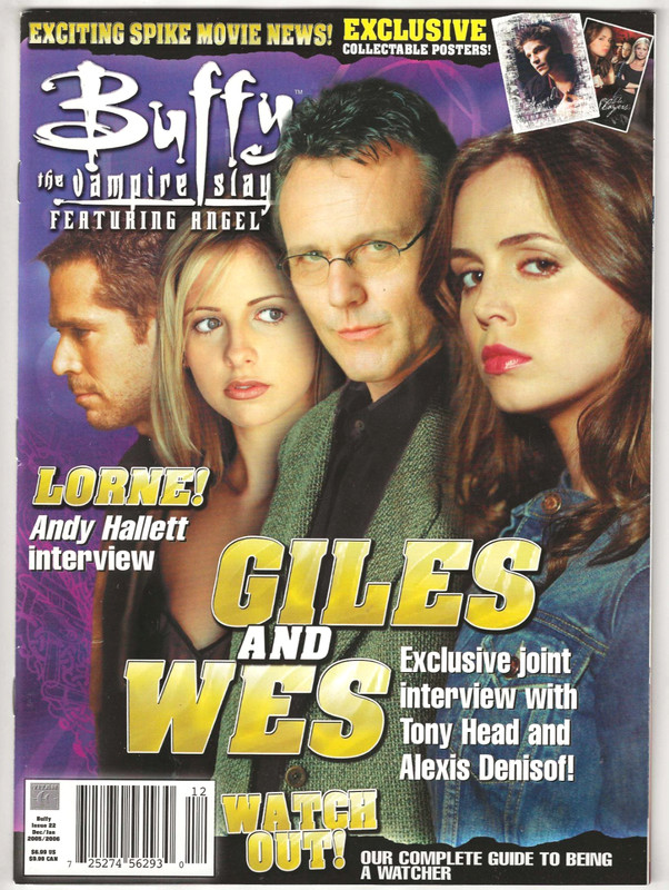 THE OFFICIAL BUFFY THE VAMPIRE SLAYER MAGAZINE # 22 B WATCHERS GILES & WES LORNE