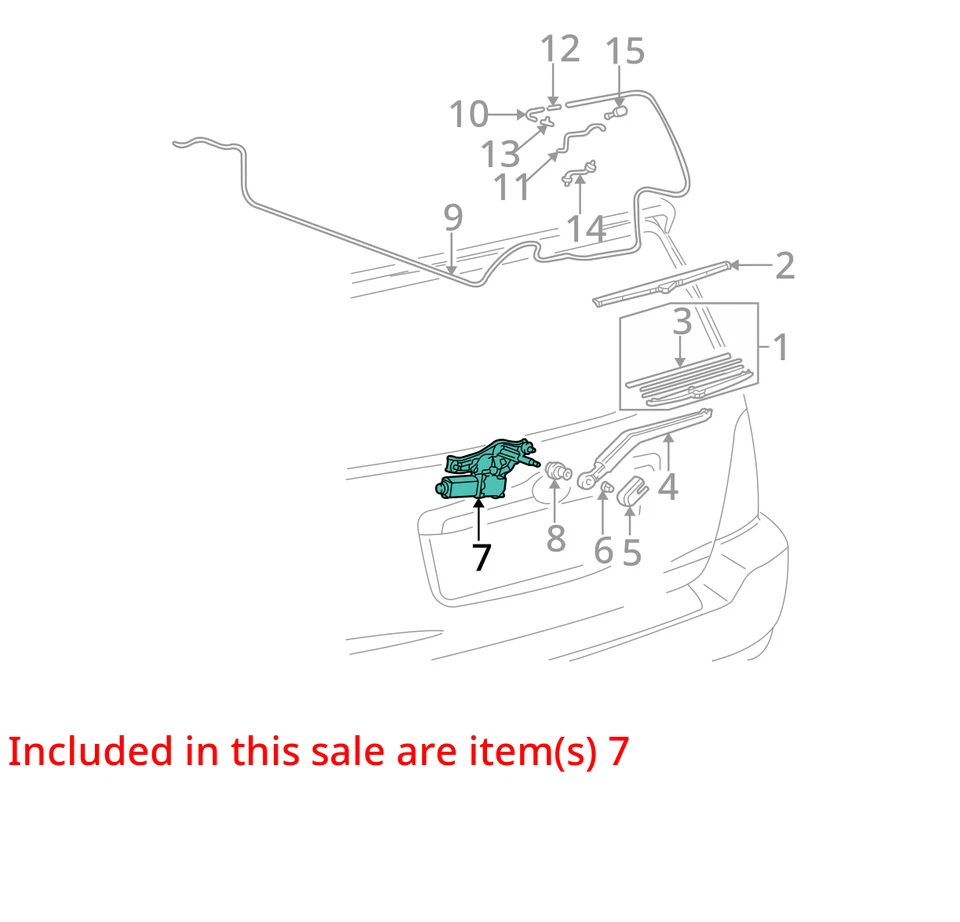 Toyota Highlander 2002 motor limpiaparabrisas trasero fabricante de equipos originales 118 k millas - LKQ415156957 Foto 4 de 4