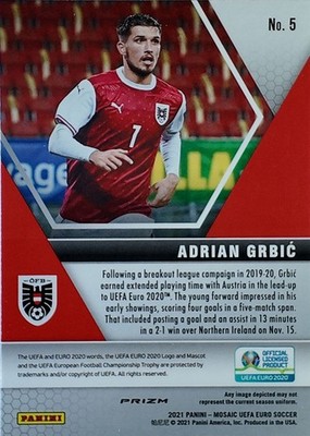 2021 Panini Mosaic UEFA Euro 2020 - Adrian Grbic #5 Silver Mosaic