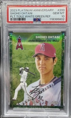 2022 Topps Chrome Platinum Shohei Ohtani Toile White/Green Refractor /99 PSA 10