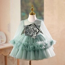 Girls Princess Dress Kids Piano Recital Party Formal Elegant Celebration Gown