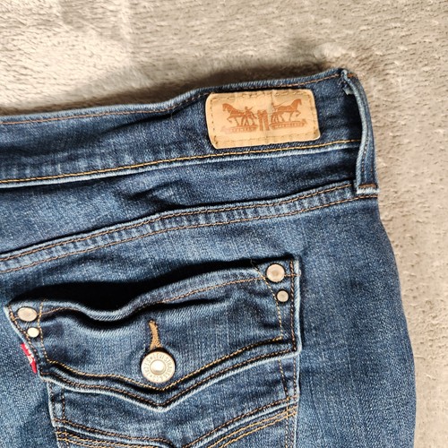 Levi's 505 Jeans Women's 36X31 (Tag 16M 33X32) Blue Stretch Straight Leg - Picture 15 of 17