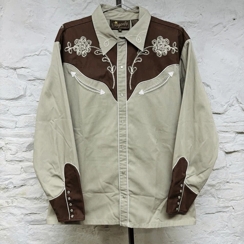 Dragonfly Shirt Pearl Snap Western Embroidered Rhinestones Long Sleeve Vintage