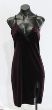 Forever 21 Women's Lace Detail Velvet V-Neck Slip Dress BL1 Purple Large